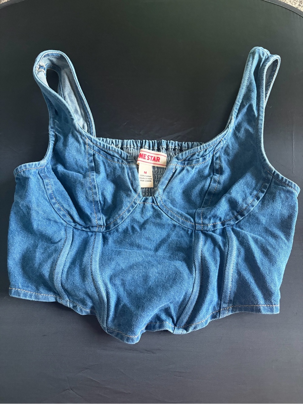 Lone Star Blue Denim Crop Top